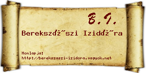 Berekszászi Izidóra névjegykártya